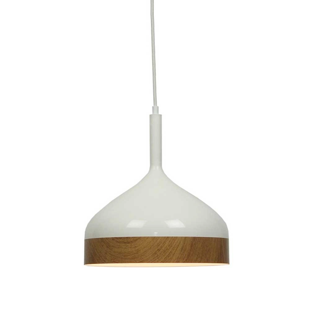 Ø 30cm hanglamp Moondrop 30cm wit met houtbruin Ø 30cm hanglamp Moondrop 30cm wit met houtbruin