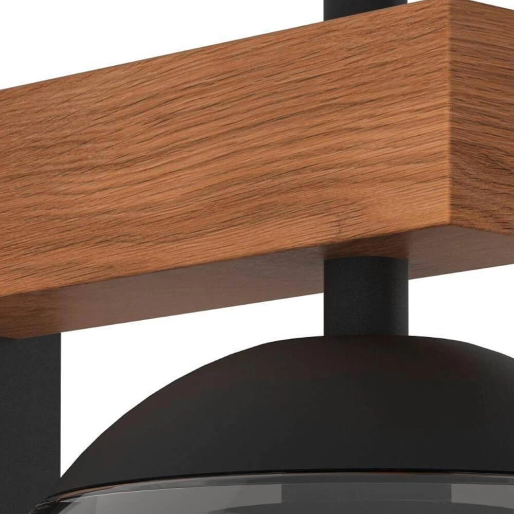 Bol buitenlamp Bufalata Hout met smoke glas Eglo 9008606261765