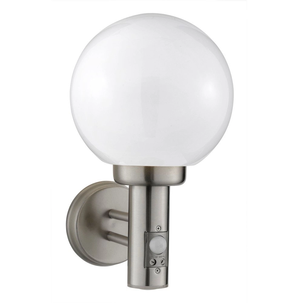 RVS muurlamp Orb met sensor