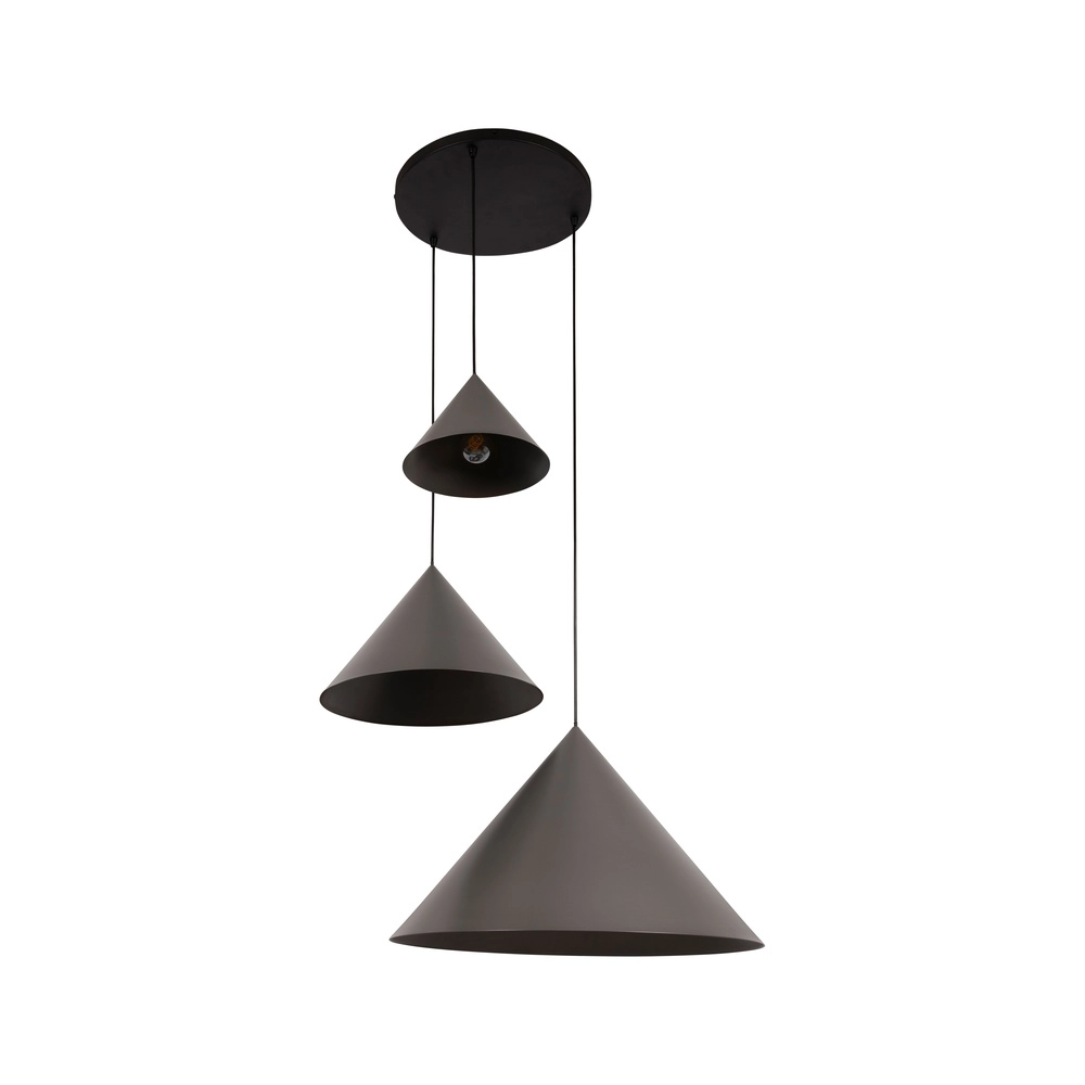 3-lichts vide hanglamp Spitze grijs Lucide Vibes 5411212212207