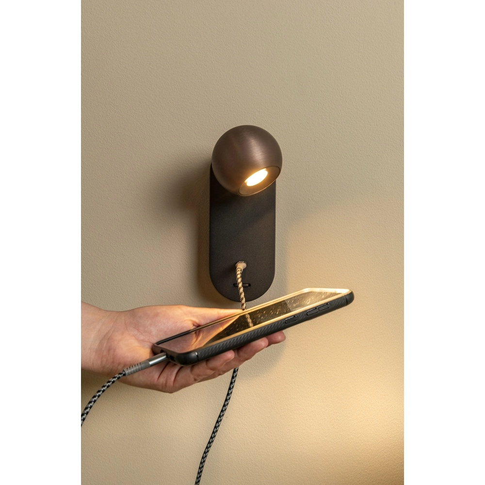 Wandlamp bol Montana design koffie bruin Premium by Lucide 5411212680136