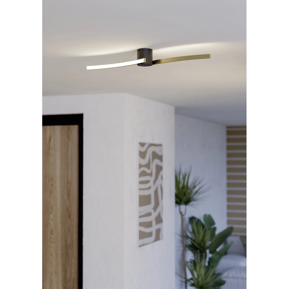 Slanke led plafondlamp Aieta 72cm - goud met zwart Eglo 9008606316106
