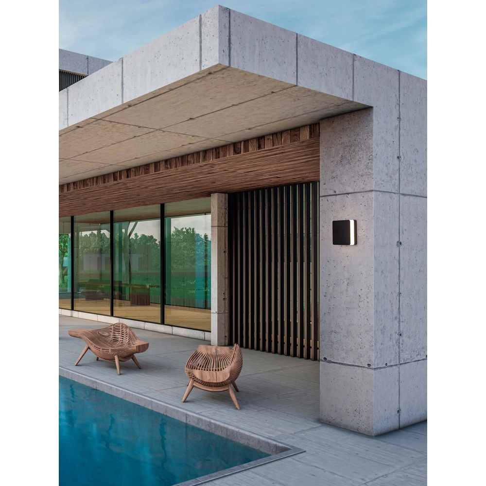 Vierkante wandlamp Oono antraciet Lyora 5212017477187