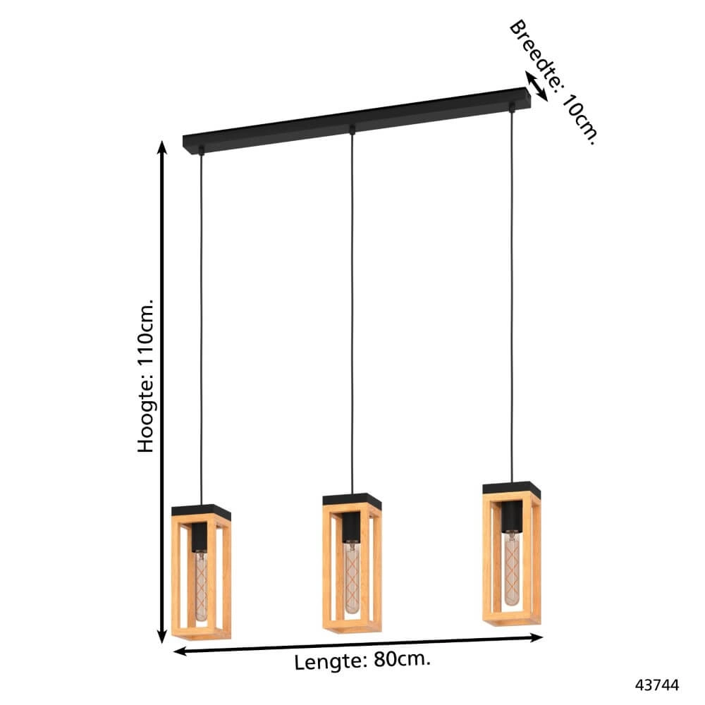 Houten eettafellamp Nafferton Eglo 9002759437442