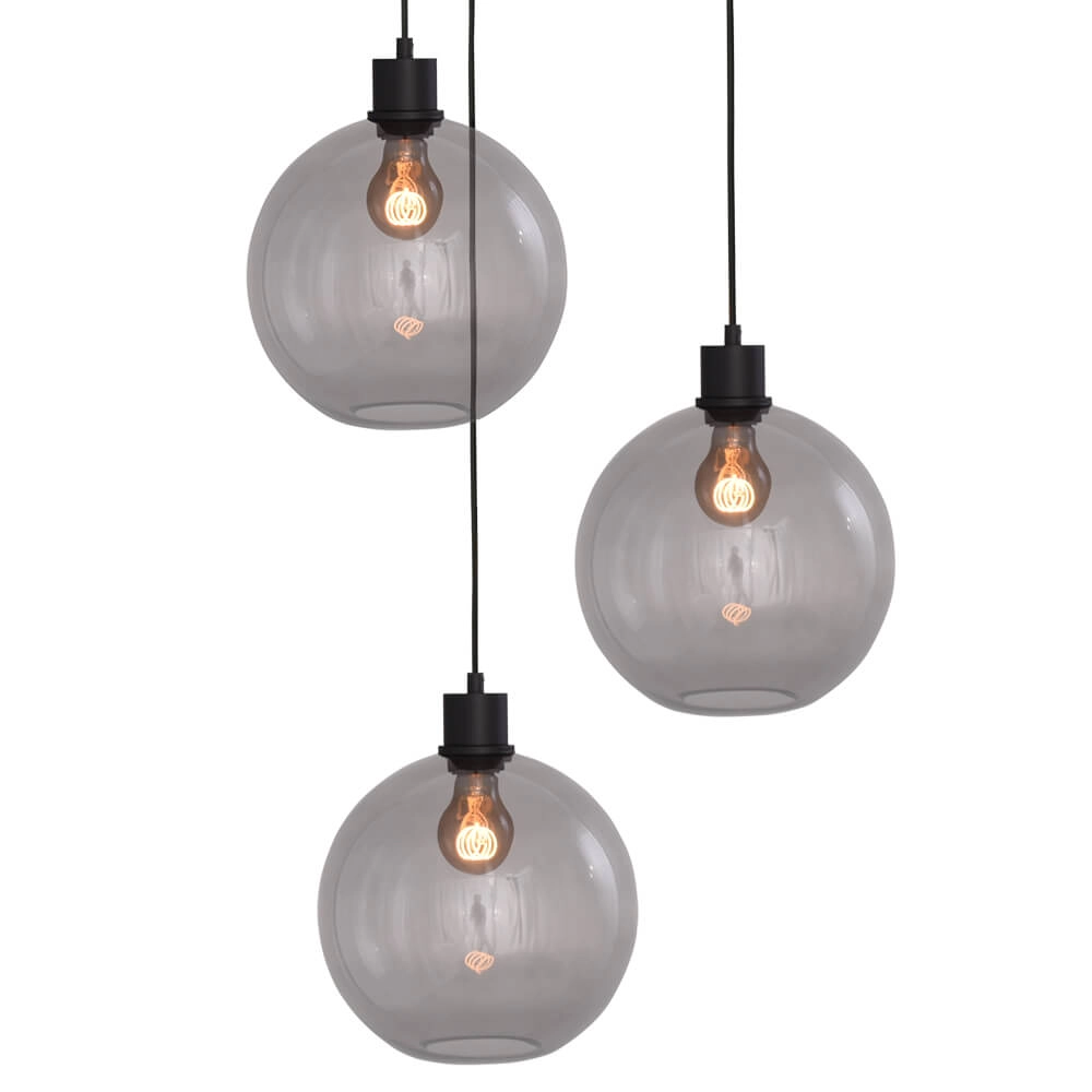 Vide hanglamp Lazise 3x Ø 25cm zwart Masterlight 8718121303543
