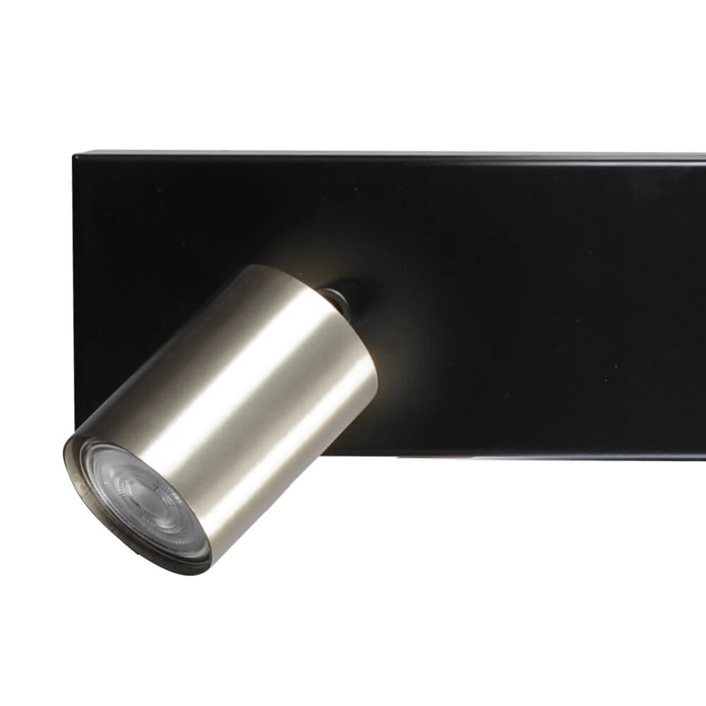 Zwarte plafondlamp Bounce met 2 nikkel spots Masterlight 8718121219943