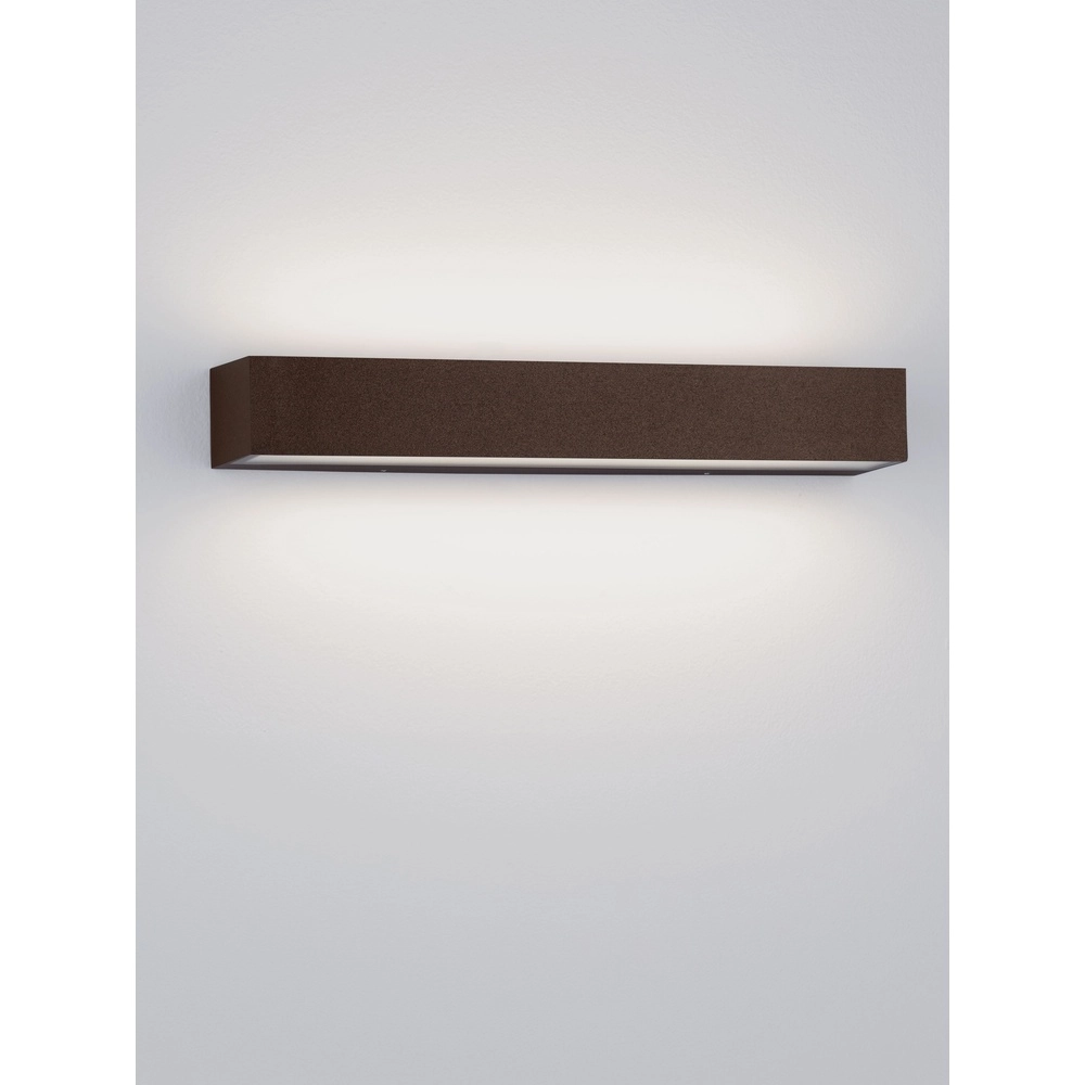Strakke wandlamp Lane roestbruin 36cm - 28W Lyora 5212017496836