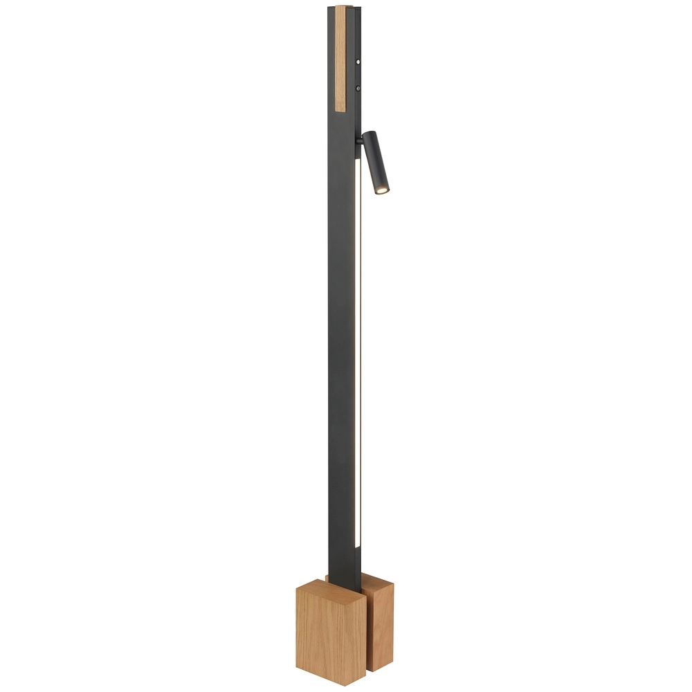 Design vloerlamp Streamline zwart met hout Brilliant 4004353463624