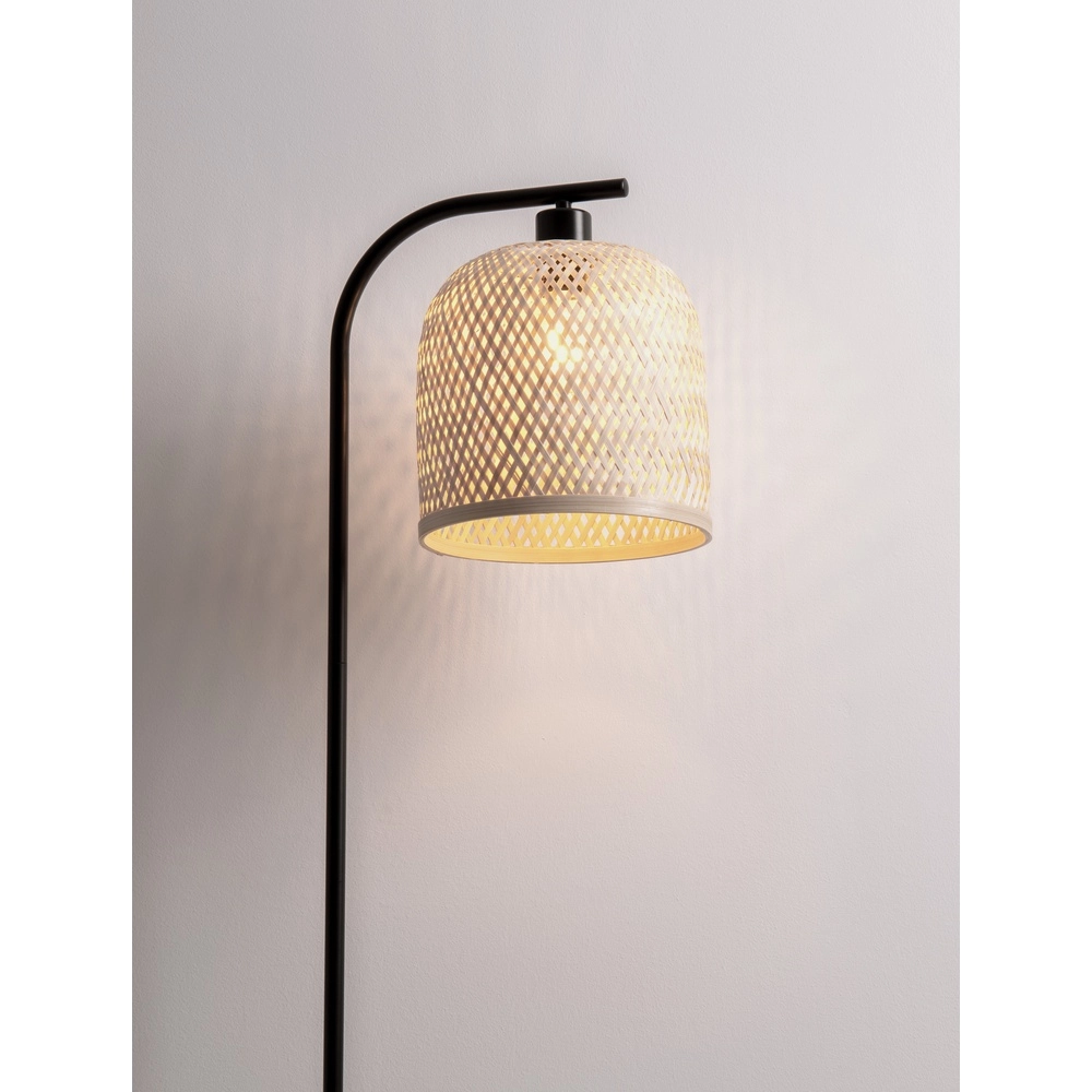 Vloerlamp Intra zwart met bamboe kapje Lyora 5212017454836