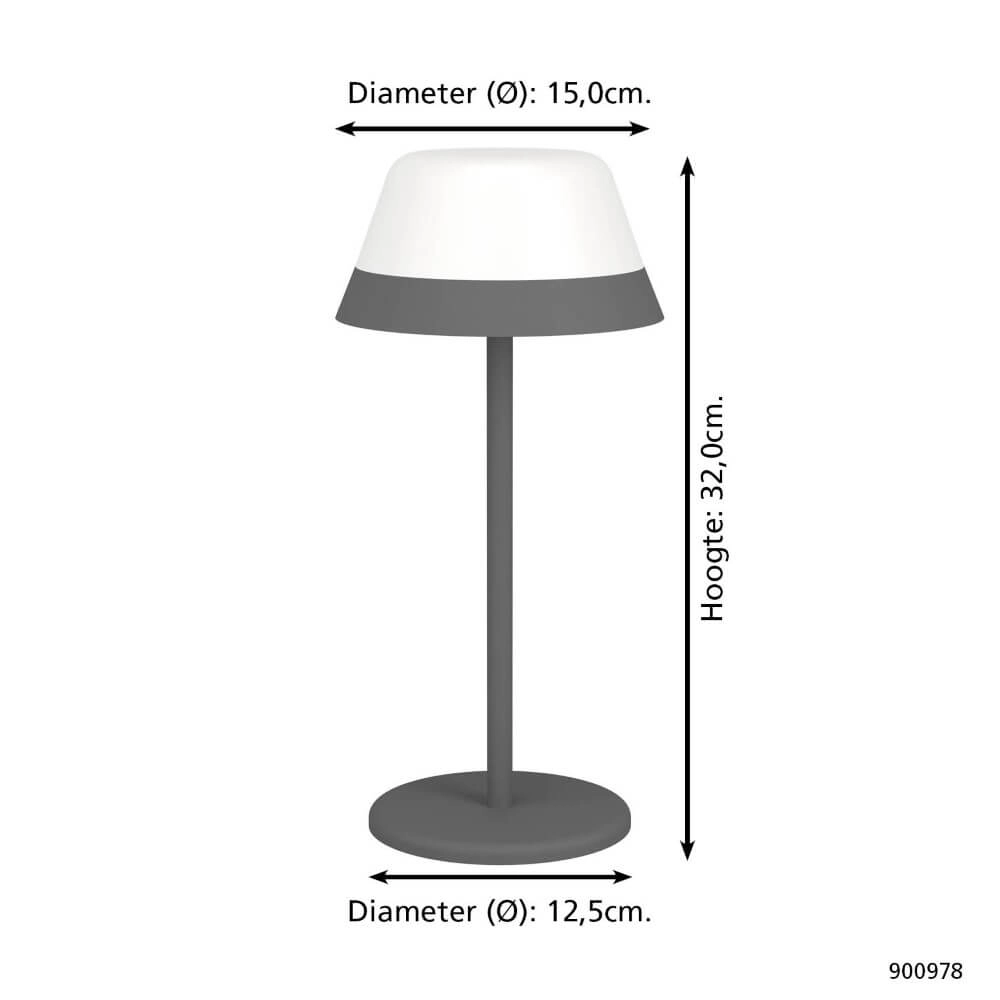 Tafellamp Meggiano design grijs Eglo 9008606297696