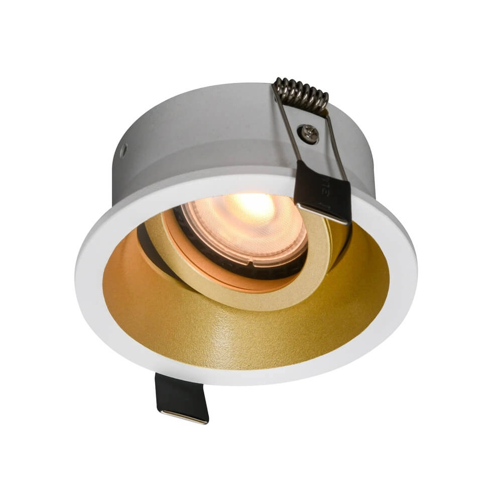 Ronde inbouwspot Roura wit met gouden binnenkant Artdelight 8720701102651
