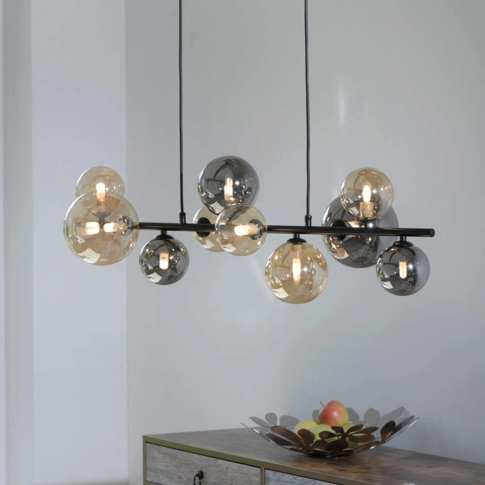 Zwarte hanglamp Popsicle design 10-lichts Paul Neuhaus 4012248375495