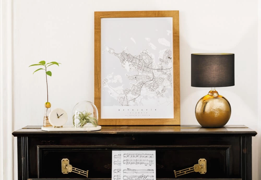 Schemerlamp goud met zwart Foro 36cm Fischer & Honsel 4003694505581