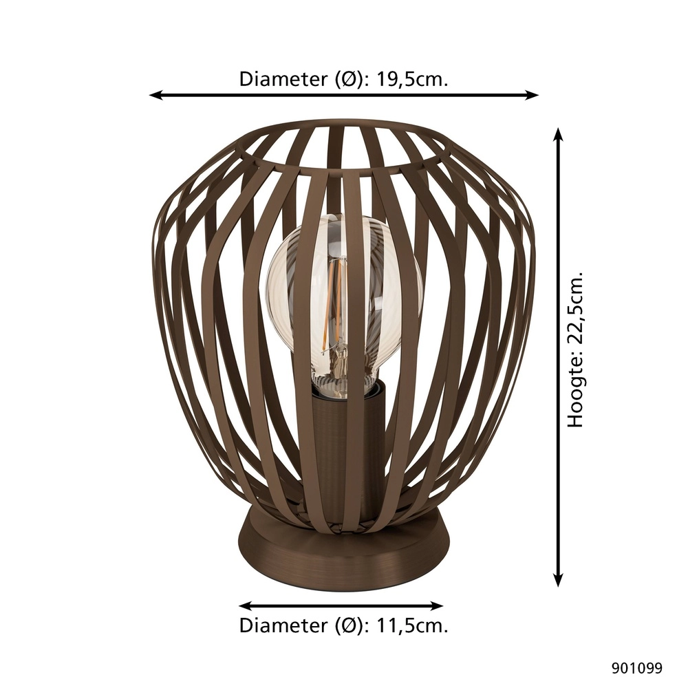 Bronzen tafellamp Espinal Ø 19,5cm - 1x E27 Eglo 9008606312603