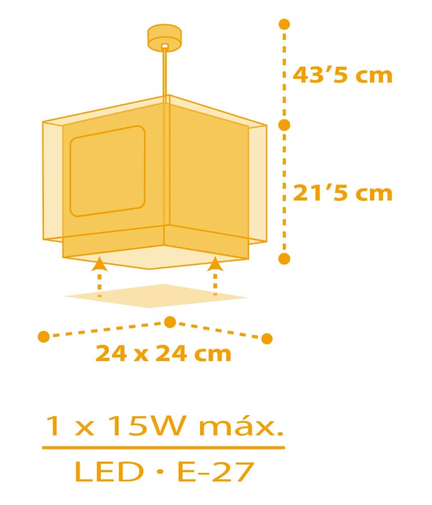 Kinderkamer hanglamp My Farm geel met wit Dalber 8420406634029