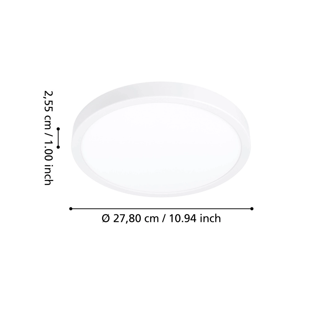 Plafonnière IP44 Fueva 6-Z rond - wit - Ø 27,8cm Eglo 9008606330553