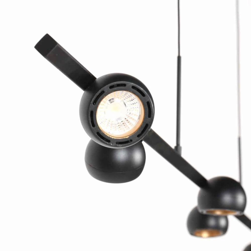 6-lichts hanglamp Marcadore recht zwart Steinhauer 8712746176643