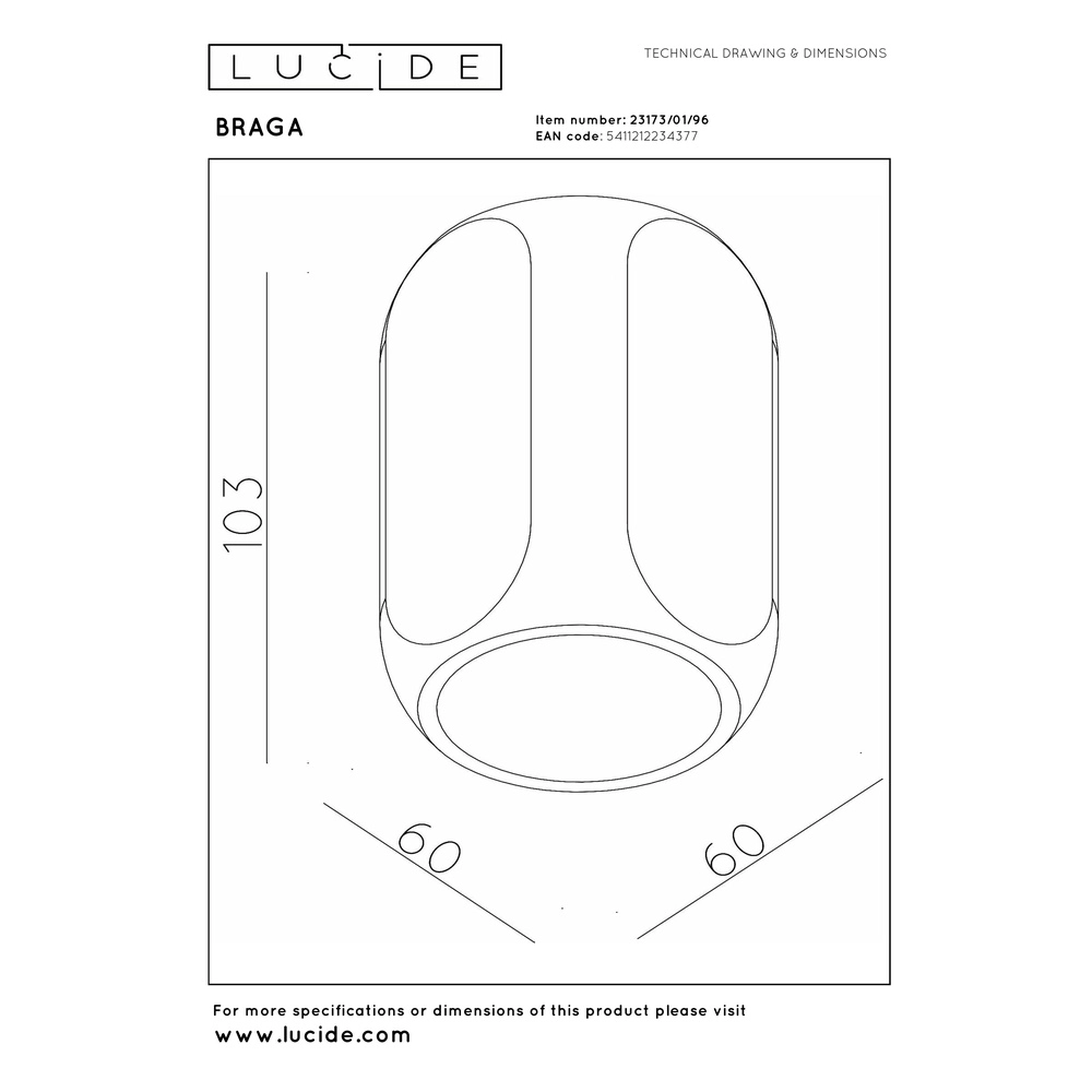 Champagne opbouwspot Braga 1x GU10 - Ø 6cm Premium by Lucide 5411212234377