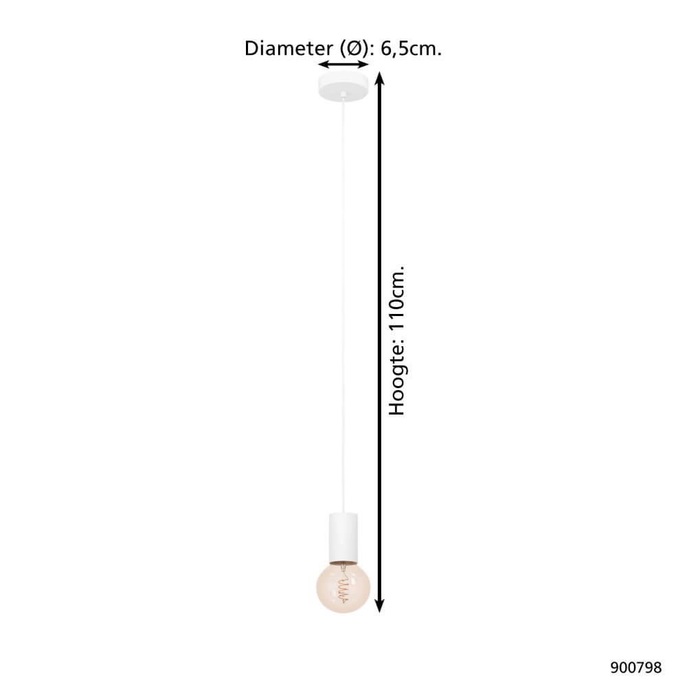 Witte pendel Pozueta 1 E27 Eglo 9008606270231