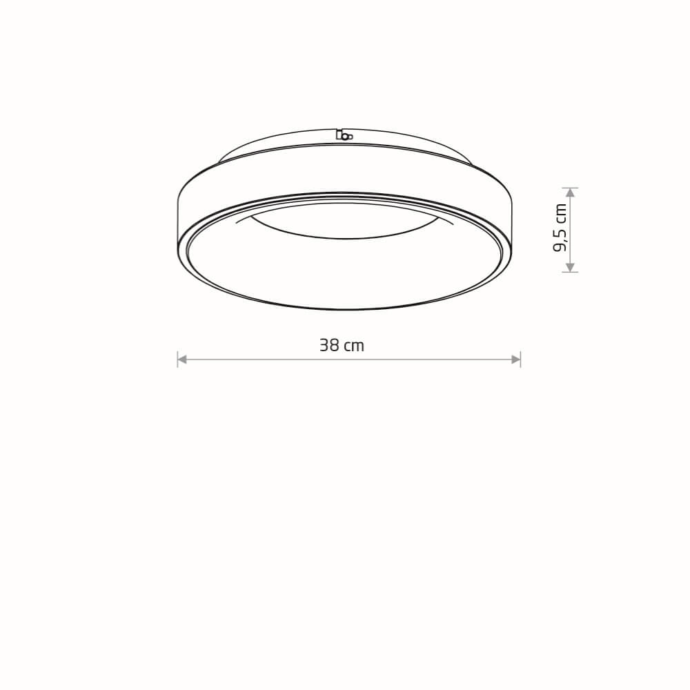 Ronde plafondlamp Nikki Round wit Ø 38cm Lyora 5903139112000