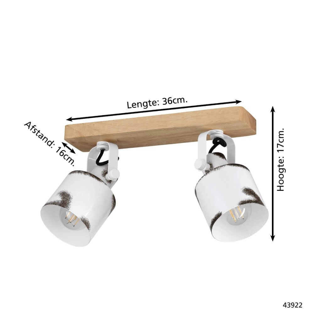 Retro plafondspot Kilburn 2-lichts Eglo 9002759439224