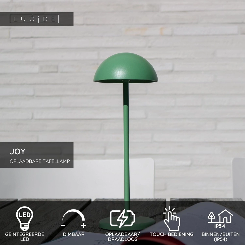 Oplaadbare tafellamp Joy IP54 groen Lucide 5411212151964