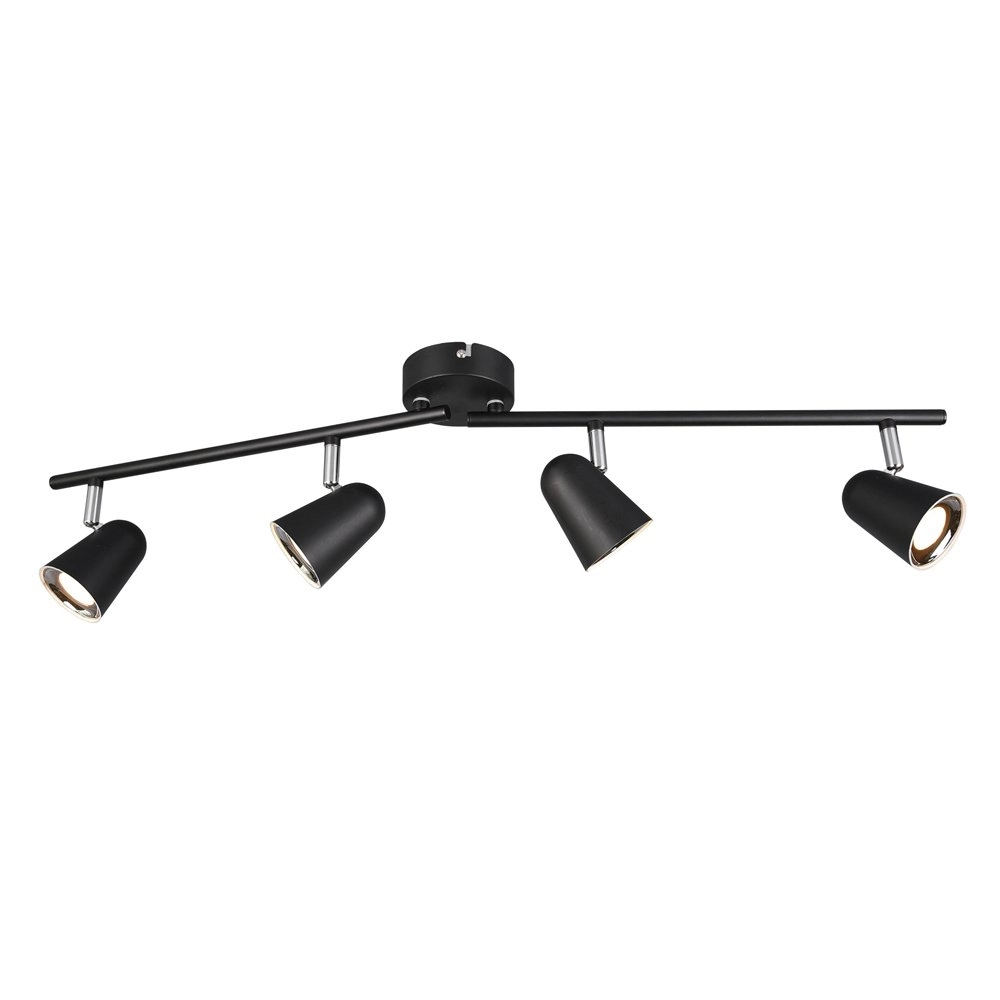 Zwarte plafondspot Toulouse 4-lichts Trio 4017807425192