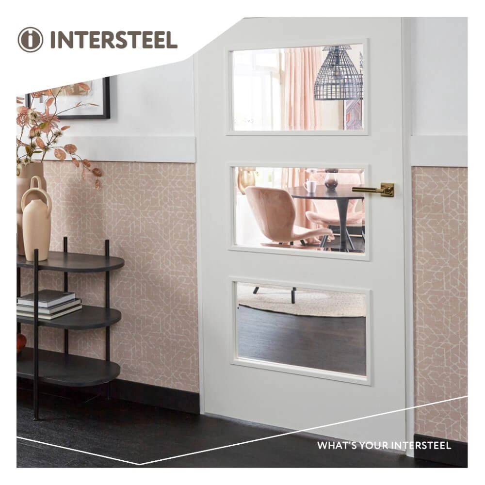 Strakke deurklink Bau-Stil vierkant messing Intersteel 8714186557525