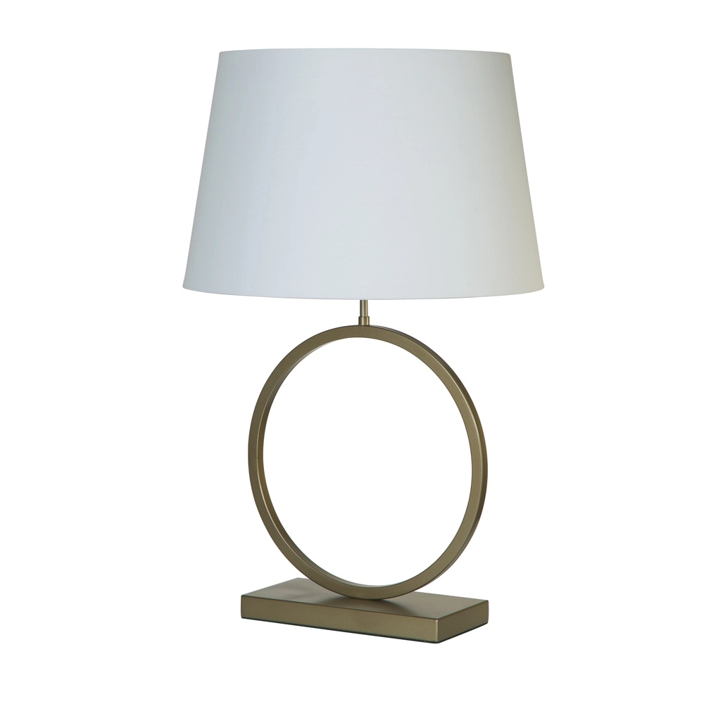 Tafellamp Elegant brons met witte kap Tafellamp Elegant brons met witte kap