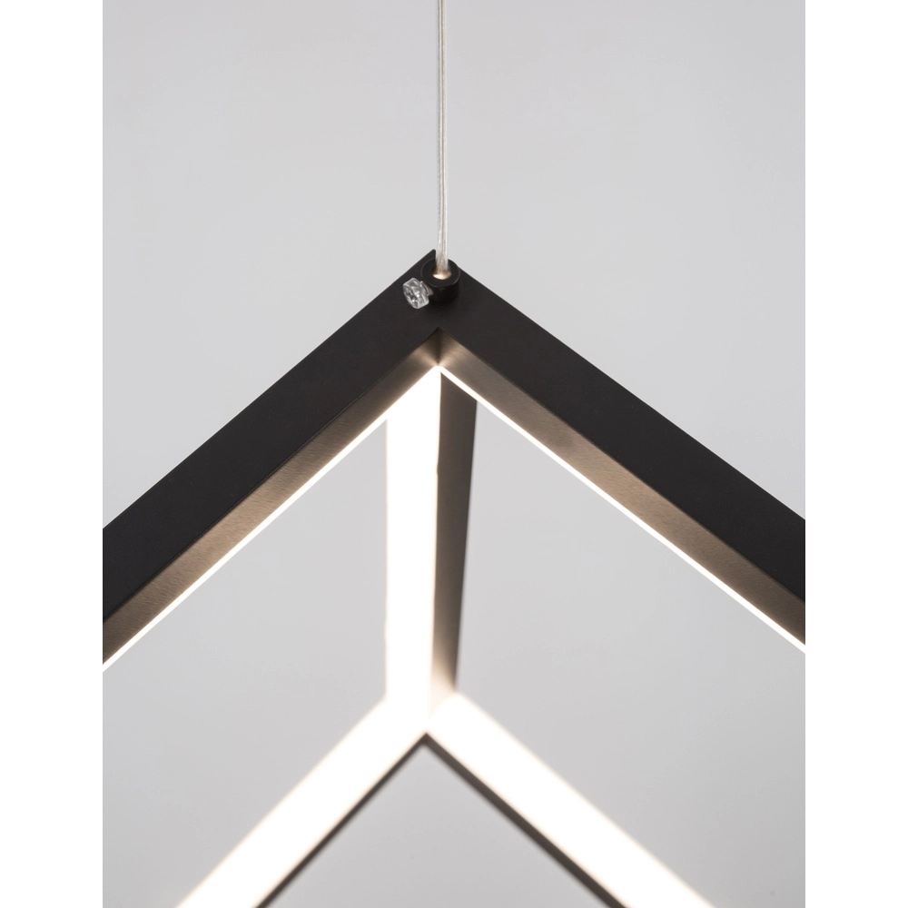 Vierkante hanglamp Gabbia zwart Lyora 5212017423399