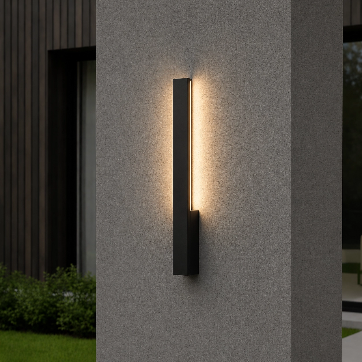 Strakke wandlamp Isos zwart 61cm