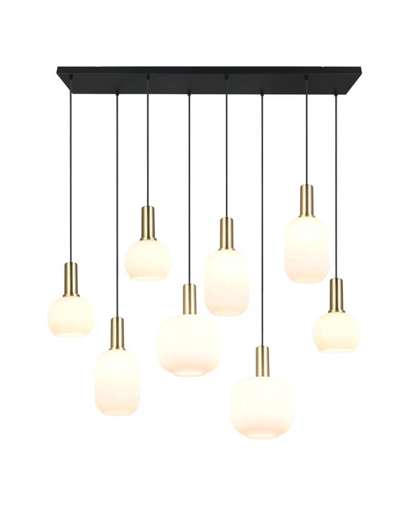 Eetkamer hanglamp Diva 8-lichts - wit glas Trio 4017807614527