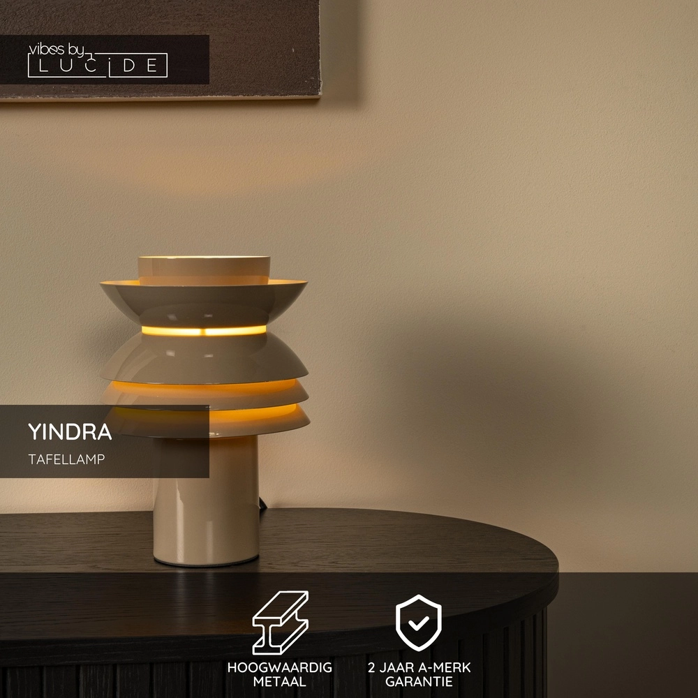 Tafellamp Yindra taupe Lucide Vibes 5411212650160