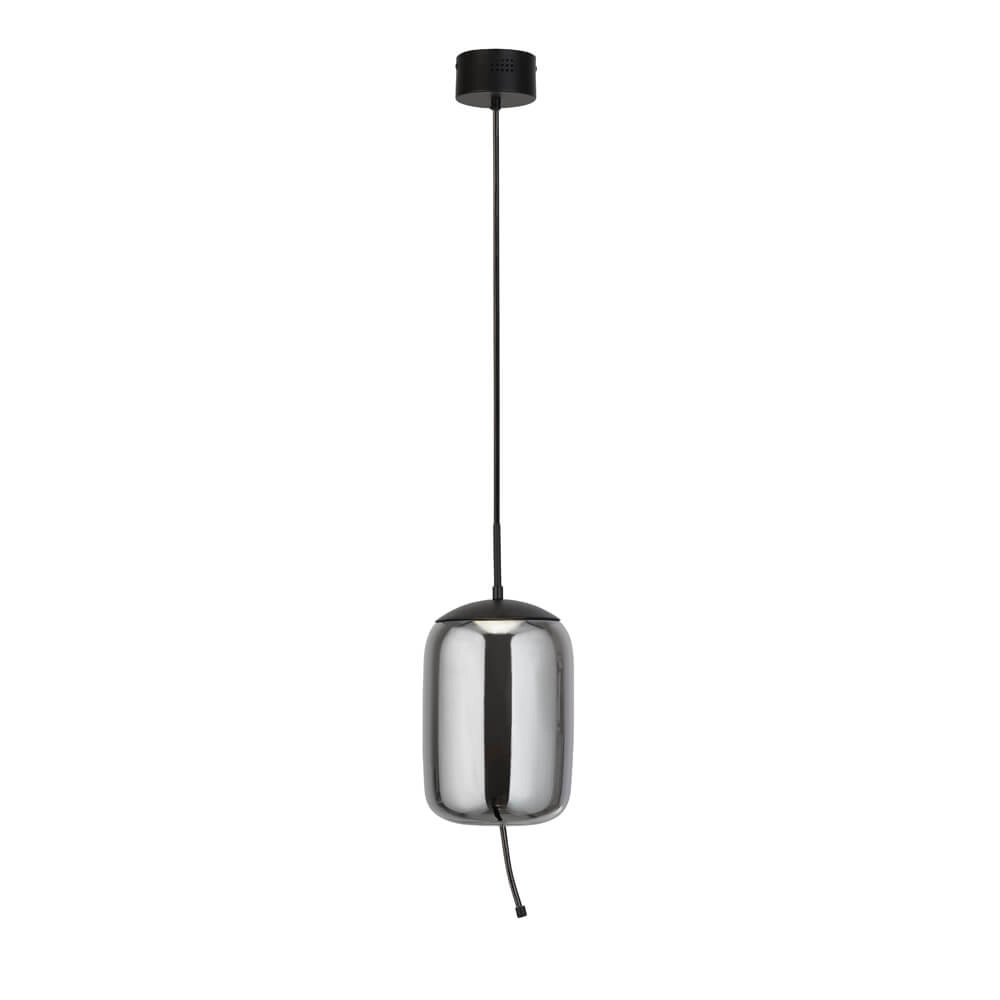Hanglamp Glas Lisbon zwart met smoke cilinderglas Hanglamp Glas Lisbon zwart met smoke cilinderglas