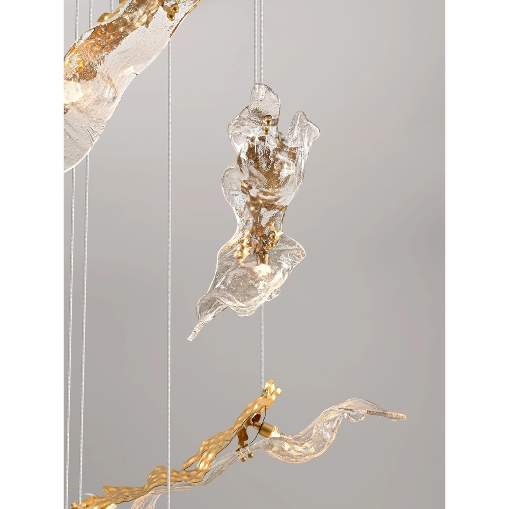 Gouden hanglamp Avesa met helder glas Ø 60cm Lyora 5212063500433