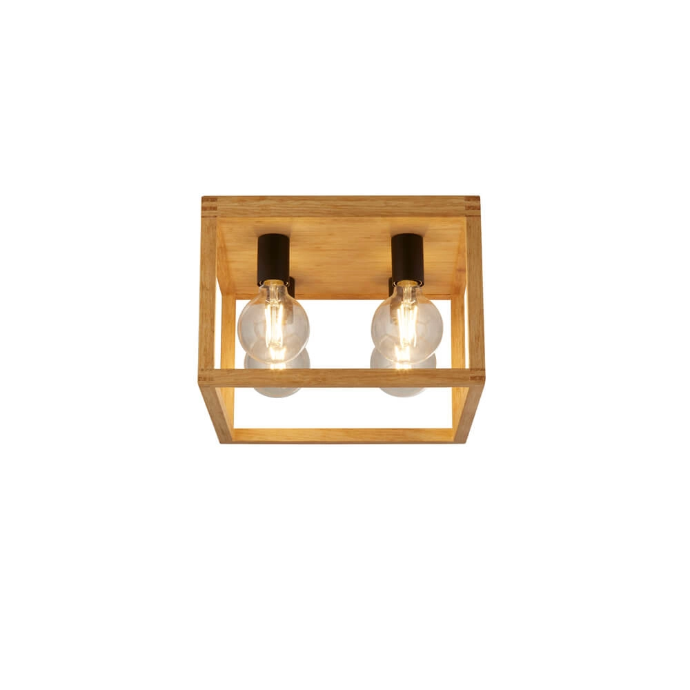 Plafondlamp Hout Square