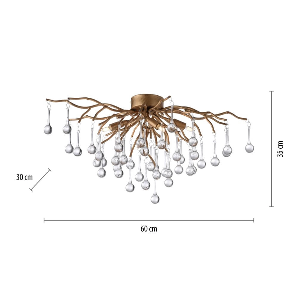 Kroonluchter Icicle messing 60cm Paul Neuhaus 4012248352069