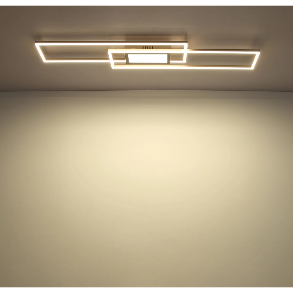 Langwerpige plafondlamp Saunders zand bruin Globo 9007371587353