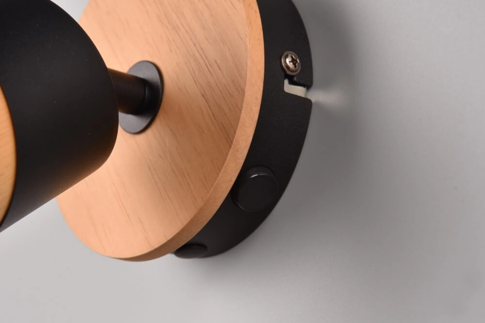 Plafondlamp hout met zwart Aruni Trio 4017807585339