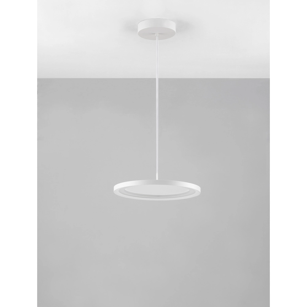 Strakke hanglamp Andria wit Ø 40cm Lyora 5212017432018