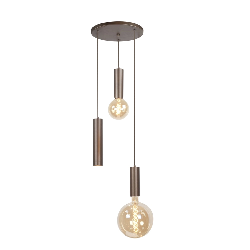 Design hanglamp Locarno choco bruin 3-lichts