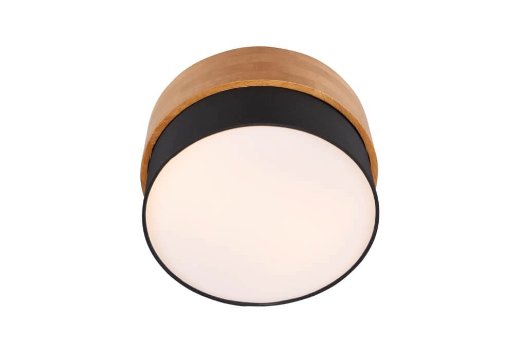 Ø 30cm plafondlamp Seasons hout met zwart Trio 4017807526165