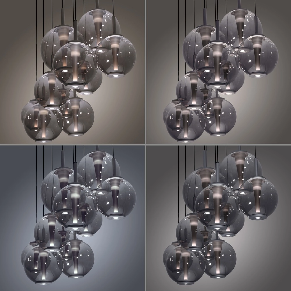 Hanglamp Pure E-Infinty mystic grey met smoke glas Paul Neuhaus 4012248397862