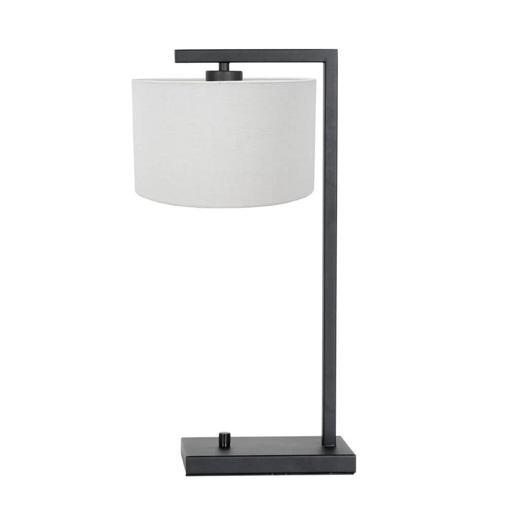 Strakke tafellampj Stanger zwart met off white Steinhauer 8712746152074