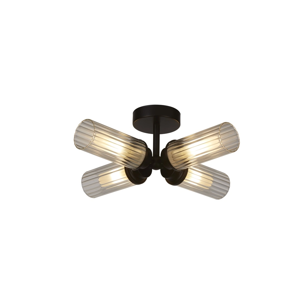 4-lichts plafondlamp Imperial zwart