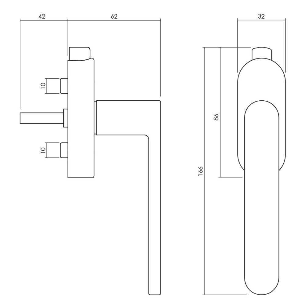 Design raamkruk Radial afsluitbaar antraciet Olivari 8714186480885