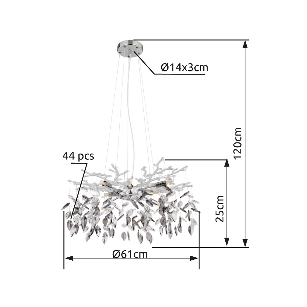 Hanglamp Danna chroom Globo 9007371457809