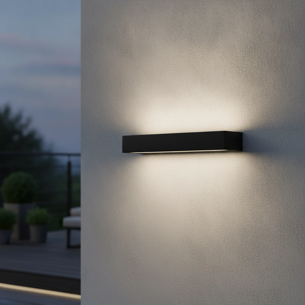 Strakke wandlamp Lane zwart 36cm - 28W