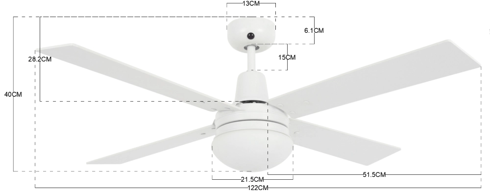 Witte plafondventilator Airfusion Quest II Ø 122cm Beacon 9333509112631