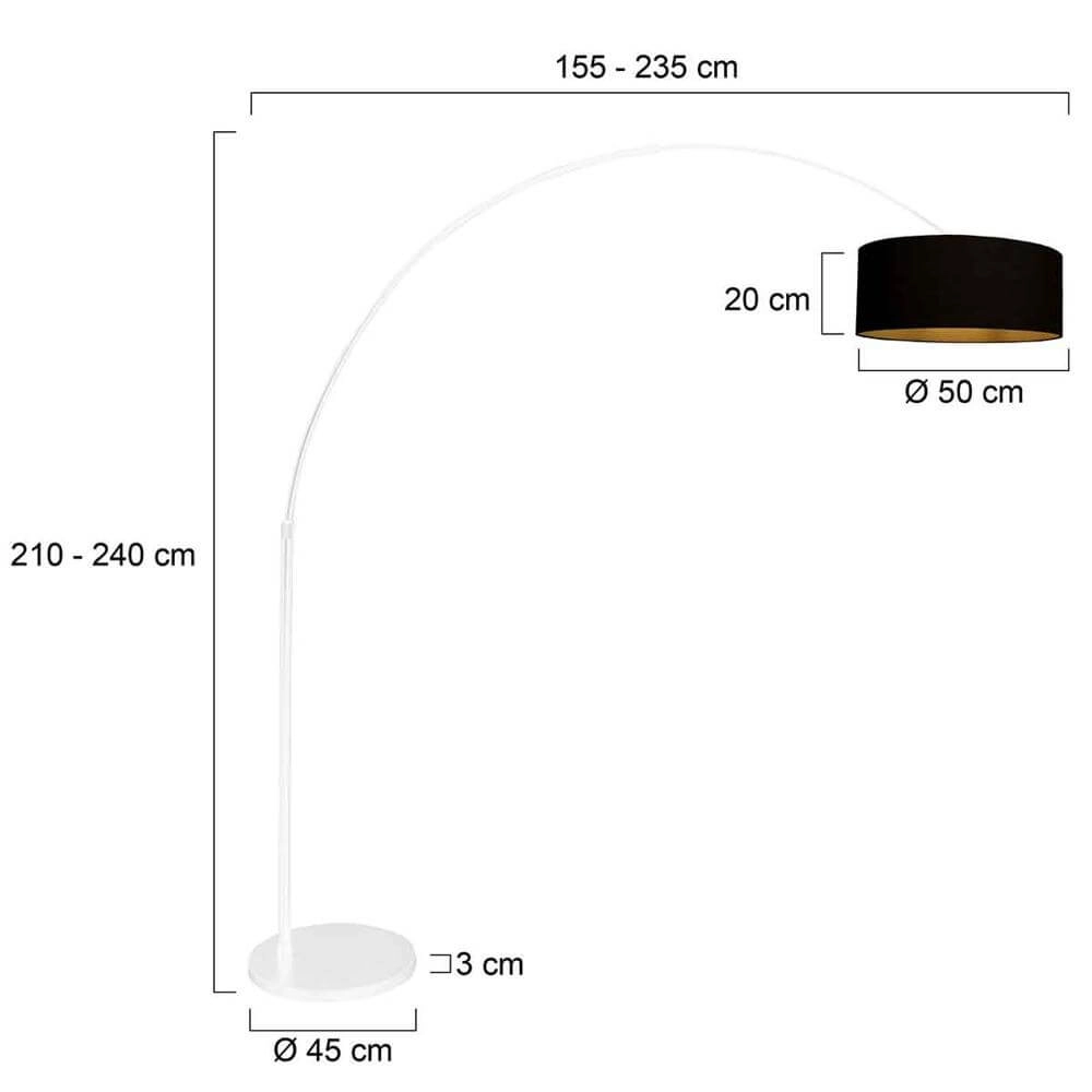 Booglamp Sparkled Light wit met zwarte kap Steinhauer 8712746175523